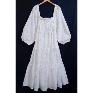 Madewell Lucie Cut-out Sample Dress in White Cotton Eyelet